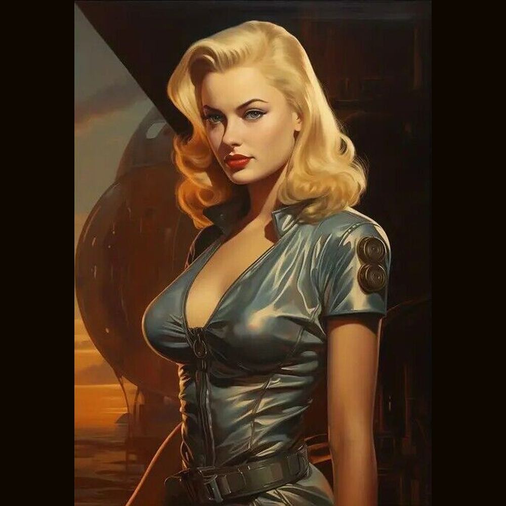 Stunning Sexy Female Pilot Artistic Canvas Print 12" x 16" NEW! Home & Garden:Home Décor:Posters & Prints Style Your Walls